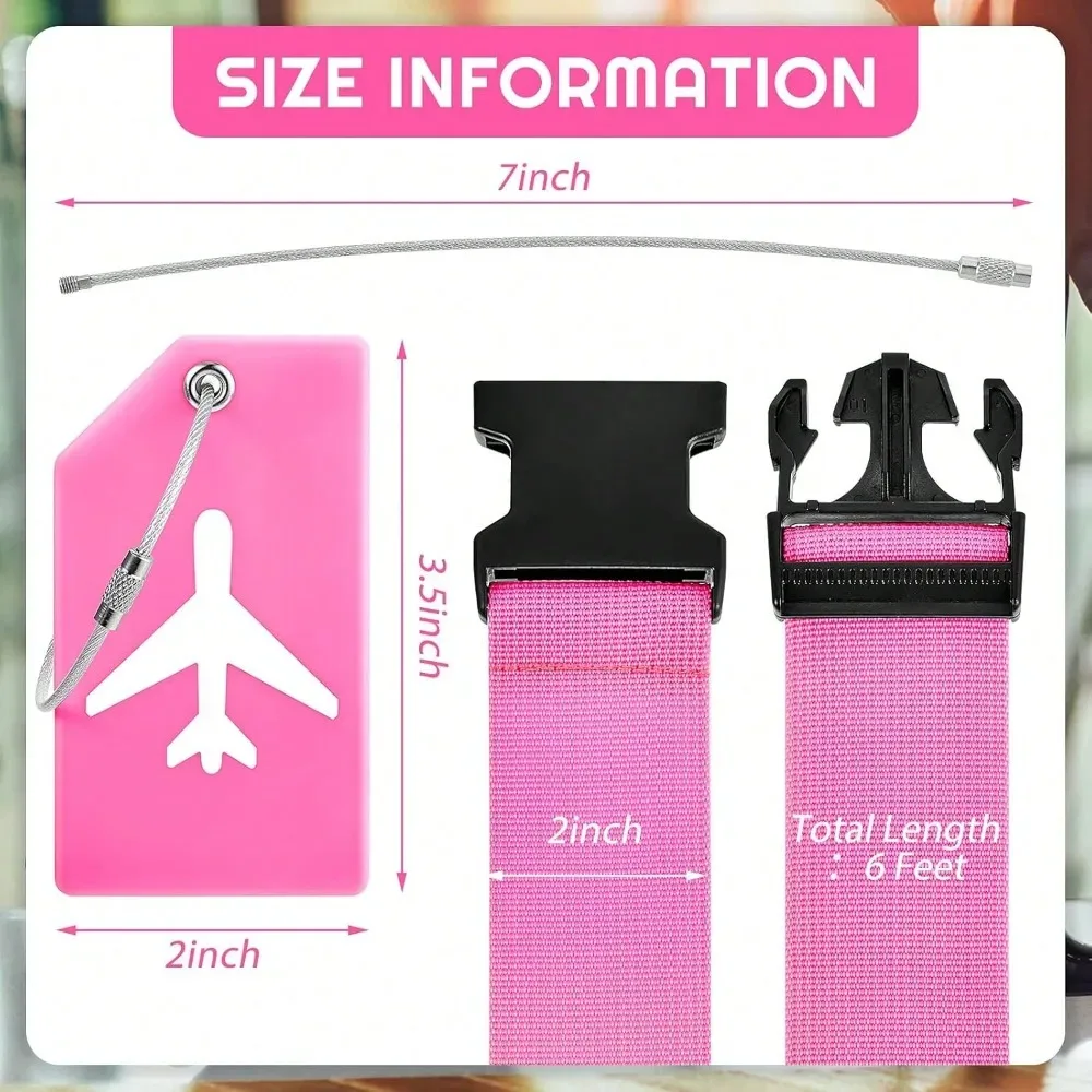 ceintures bagage étiquettes rose avion blanc tissu élastique nylon voyage adaptées bagages multiples couleurs