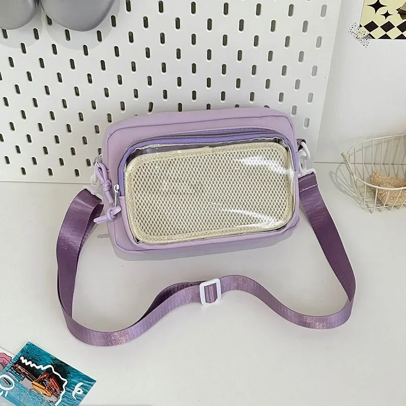 nouveau sac ita mini y2k style anime, sac bandoulière portable pour extérieur, petit sac à bandoulière transparent mignon pour fille, sac de présentation de bandes dessinées diy pour otaku