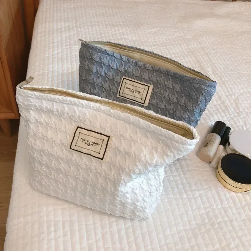 trousse de maquillage florale en toile pour femme, grands sacs à cosmétiques, poudres, grande capacité, sacs de rangement de voyage, pochette simple pour femme