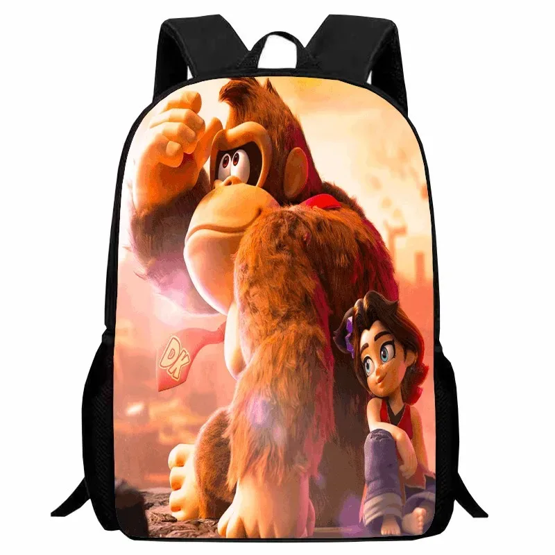 sac dos nylon donkey kong animé joyeux course combat famille grande capacité voyager école