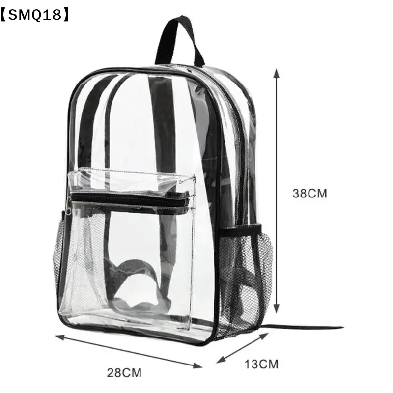 sac à dos transparent en pvc pour sports de plein air et fitness, sac à dos de voyage décontracté visible, grande capacité, sac à bandoulière étanche【smq】