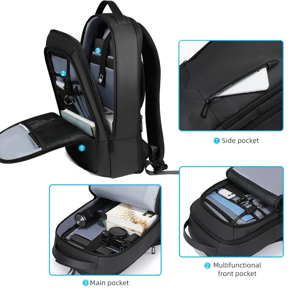 heroic knight slim homme sac à dos pour ordinateur portable sac d'école étanche avec chargement usb pour garçons adolescents sac à dos de luxe hommes en travail