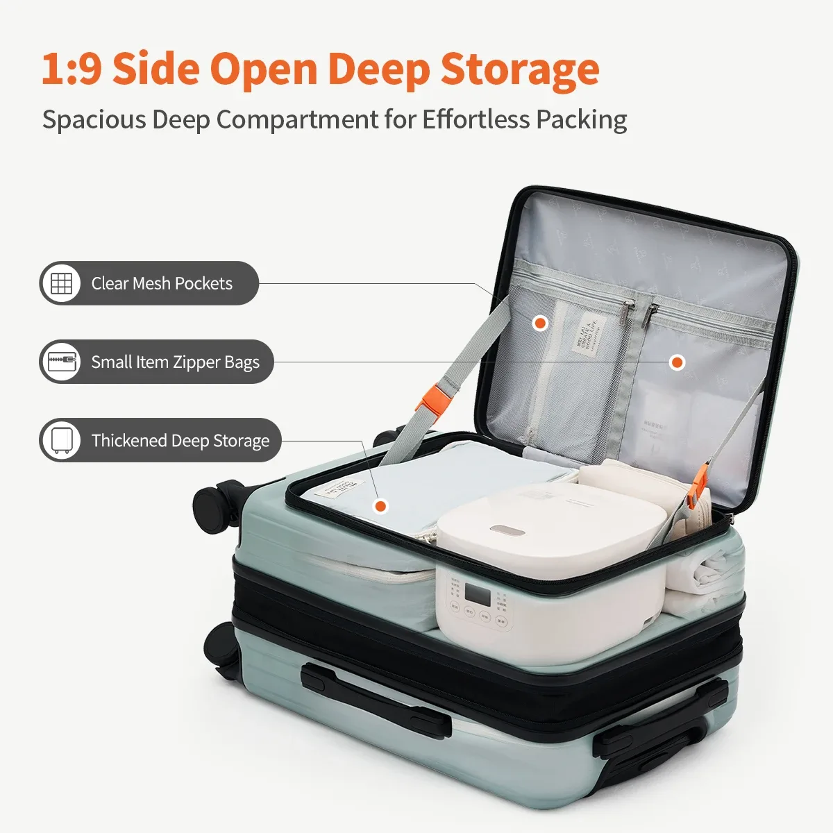 valise dicon aibi pour homme, bagage à main, valise de voyage pour femme, 20 pouces, abs+pc