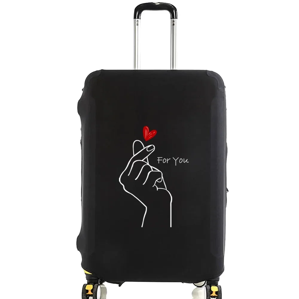 juste de bagage unisexe avec motif de série d'images blanches, sacs à poussière élastiques, valise à roulettes, étui à la mode, accessoires de voyage, 18 "-28"
