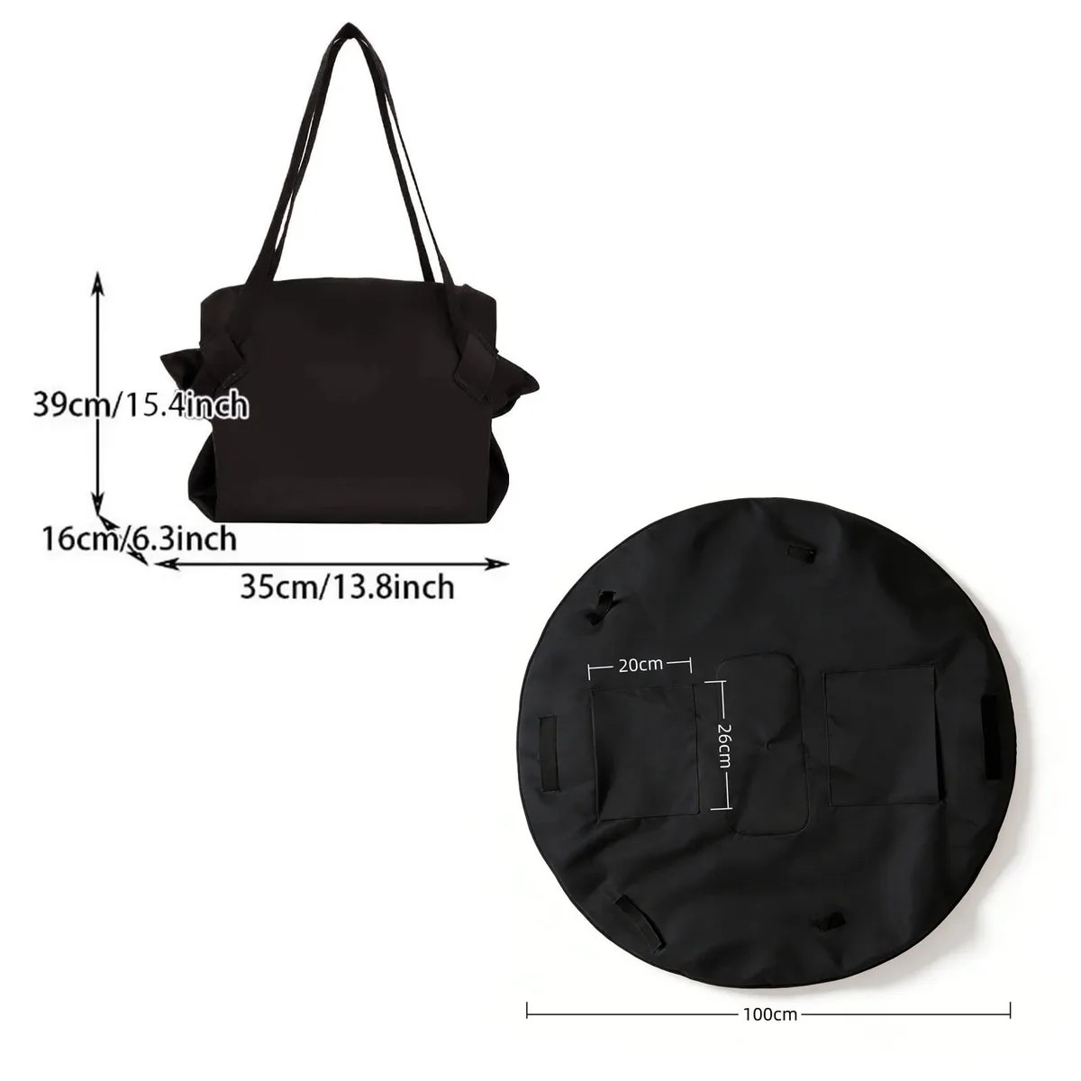 sac de voyage pliable grande capacité, imperméable, durable et léger, sac fourre-tout, sac de sport, tapis de pique-nique pour le camping et les pique-niques quotidiens