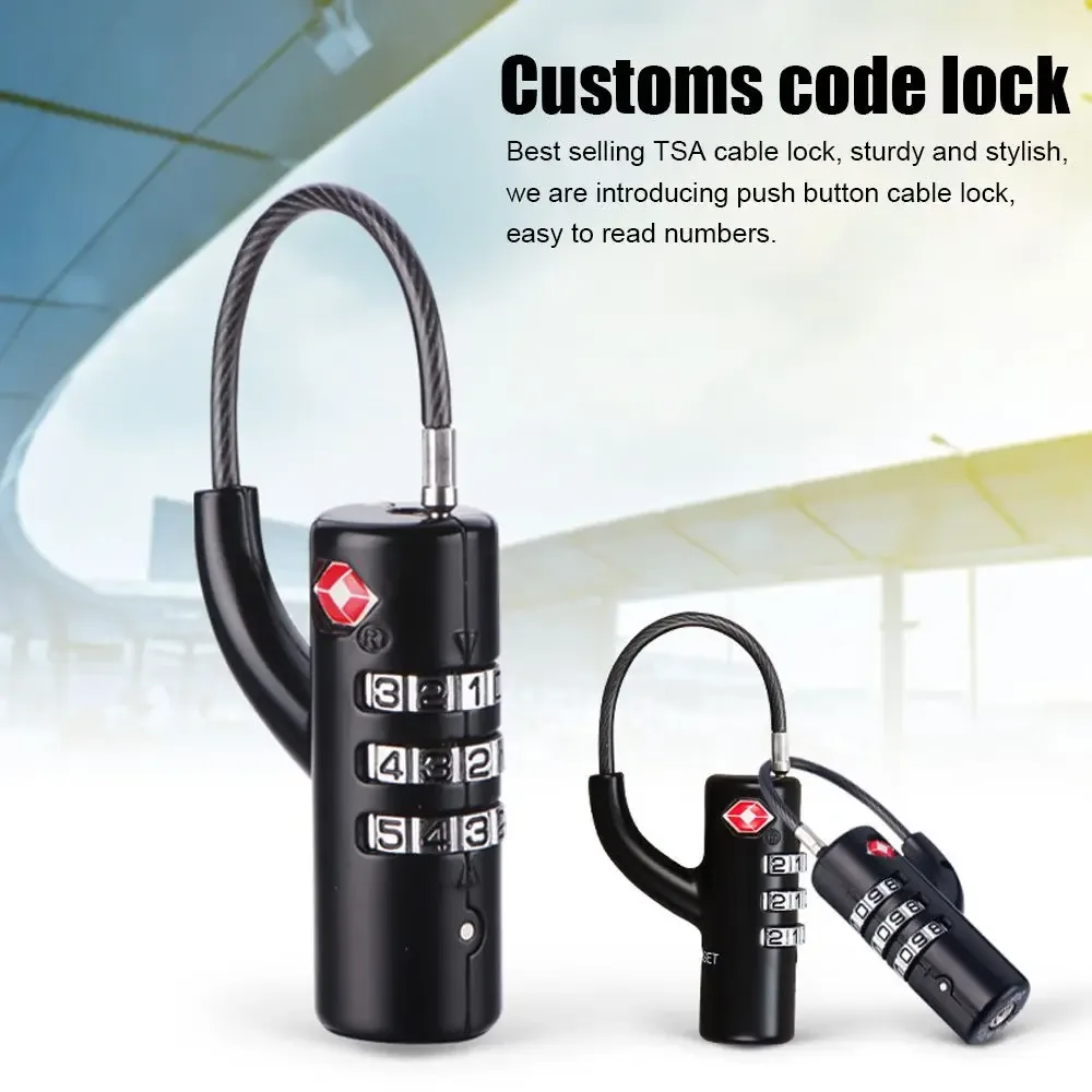 tsa-cadenas avec câble en acier pour bagages, valise, sac à dos, cadenas avec mot de passe