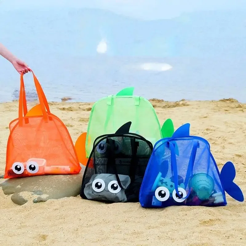 sac de rangement mignon de grande capacité, pochette d'organisation portable et pliable en maille pour jouets de plage, voyage, sports de plein air
