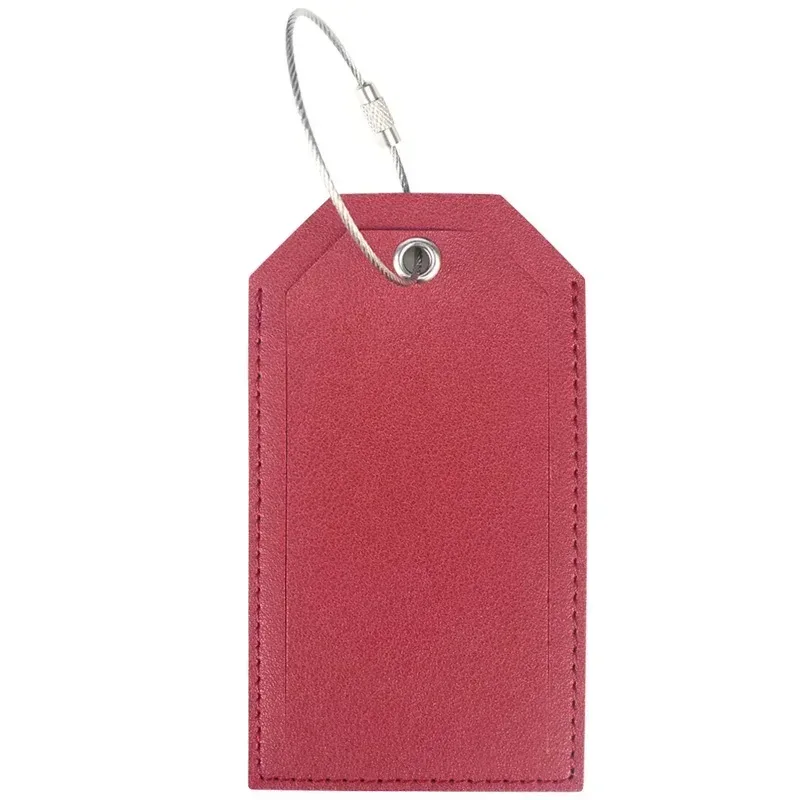 étiquettes de bagage en cuir pu pour hommes et femmes, document solide, valise, accessoires de voyage, nom, adresse d'identification, mode, 1 pièce