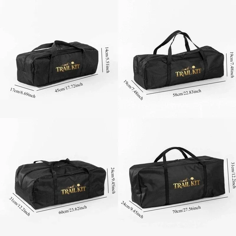 sac de rangement extérieur extra-large en tissu oxford avec doubles poignées, idéal pour le matériel de camping, l'équipement de pêche et les bagages de voyage