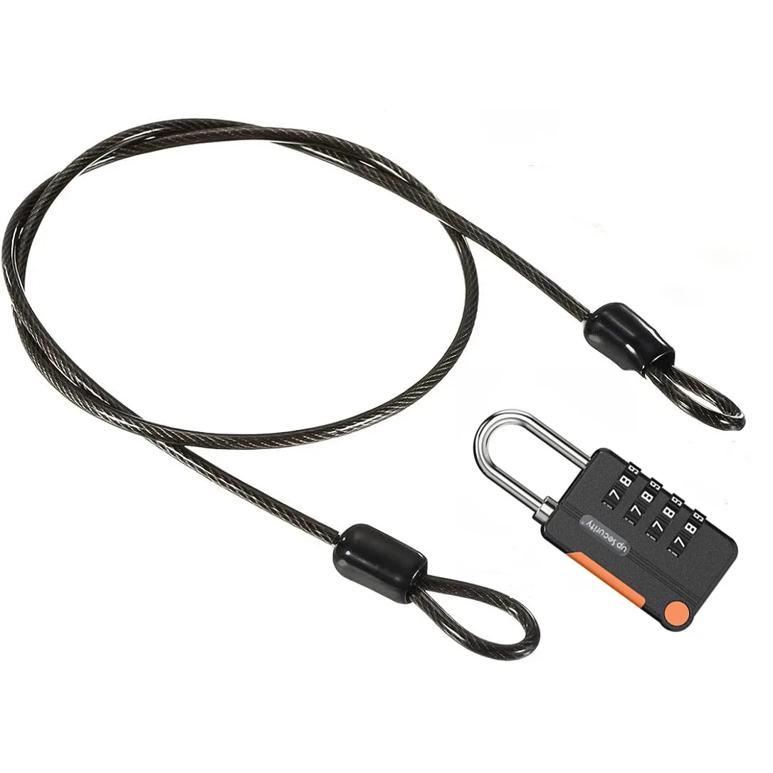 cadenas serrure tsa métallique chaîne noire boutons orange voyage robuste sécurité combinatoire usage bagage vélo