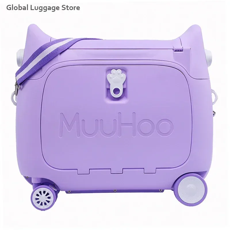 valise polypropylène rose pattes chat toupie poignée amovible petite tablette bagage main enfant voyage