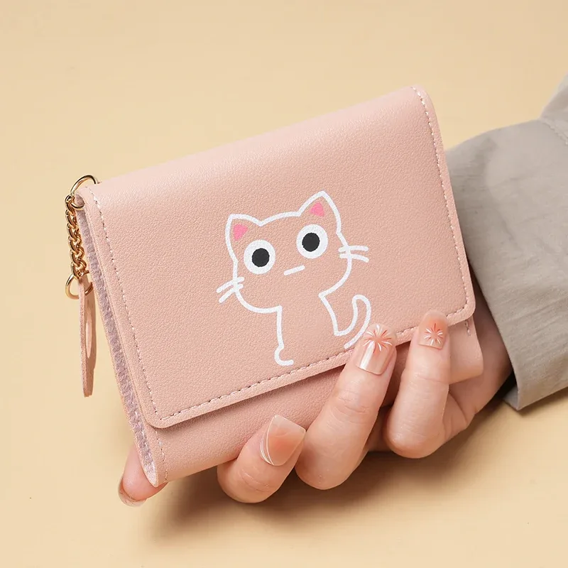 nouveau sac à main de style court femme mode petit étudiant poche sac à main mignon grande capacité multi-carte portefeuille