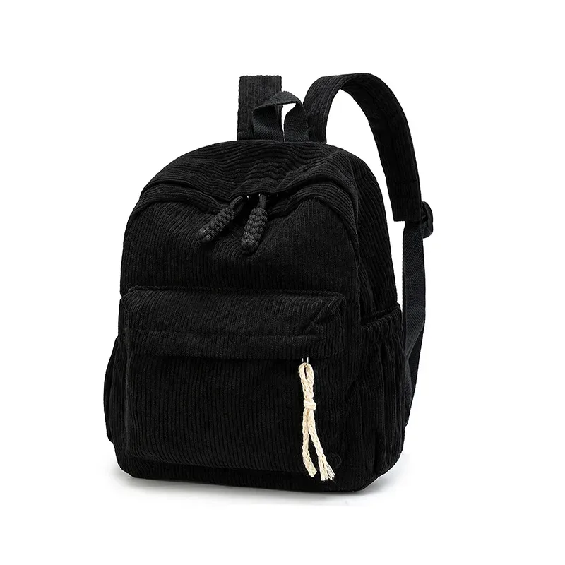 sac à dos scolaire personnalisé 2026 nouvelle mode en velours côtelé avec fermeture éclair lisse, nom unique, grande capacité, sac à dos de voyage, sac à dos de randonnée