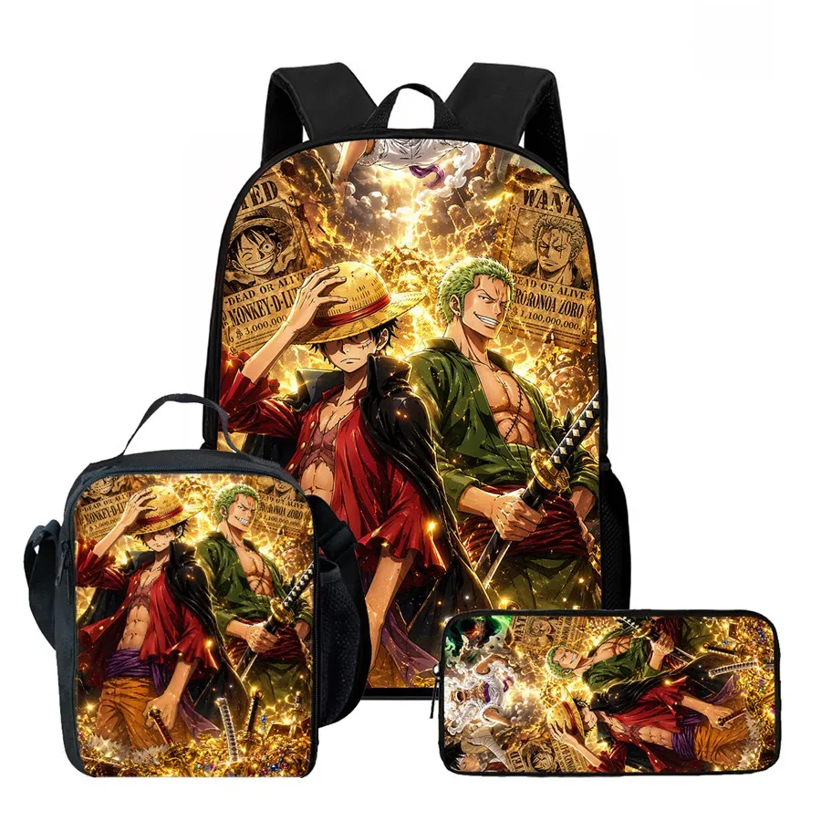 sac dos polyester dessin animé noir motifs personnages animés format 20 35 litres poche ouvrante sangles ajustables usage scolaire voyage