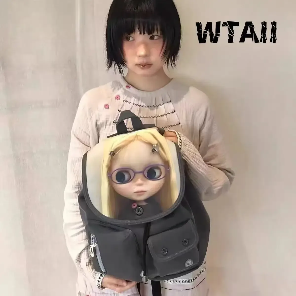 sac à dos en toile tendance printemps-été 2026, nouveau sac à livres adorable pour filles, grande capacité