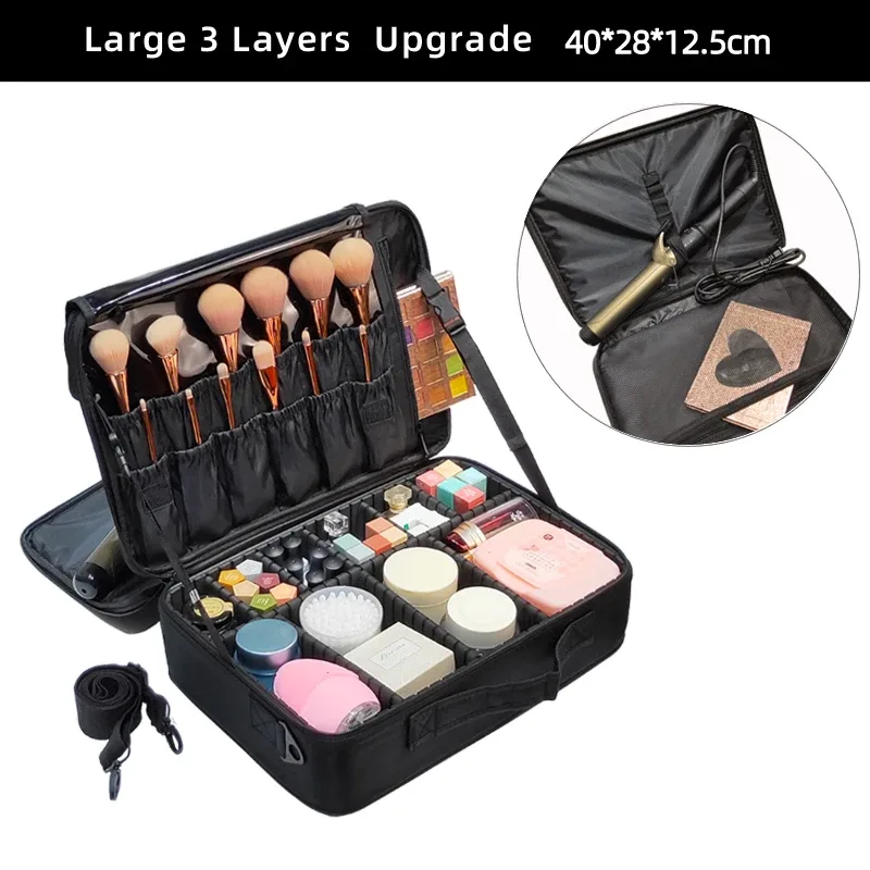 trousse à cosmétiques de grande capacité pour femmes, trousse de maquillage de voyage professionnelle, nouvelle mise à niveau, vente chaude