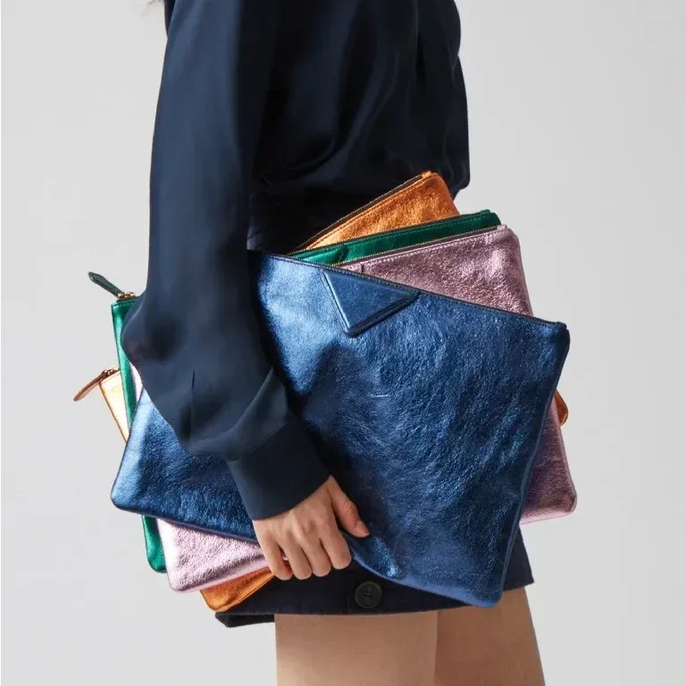 sacs à main de luxe pour femmes, pochettes de créateur, sacs enveloppe en cuir pu, porte-documents a4, portefeuille, couleur argent, nouvelle collection 2026