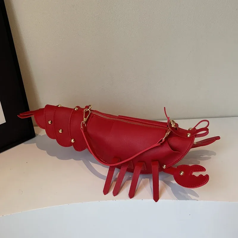 sacs à bandoulière en pu avec fermeture éclair, niche en forme de homard, sacs pour dames de haute qualité, couleur unie, rivets, sacs à bandoulière à la mode, 2025