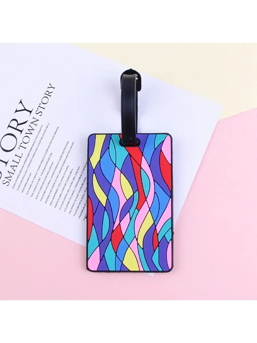 étiquettes de bagage en silicone, accessoires de voyage, étiquettes de valise, style à la mode, étiquette de voyage portable, porte-adresse d'identification, 1 pièces