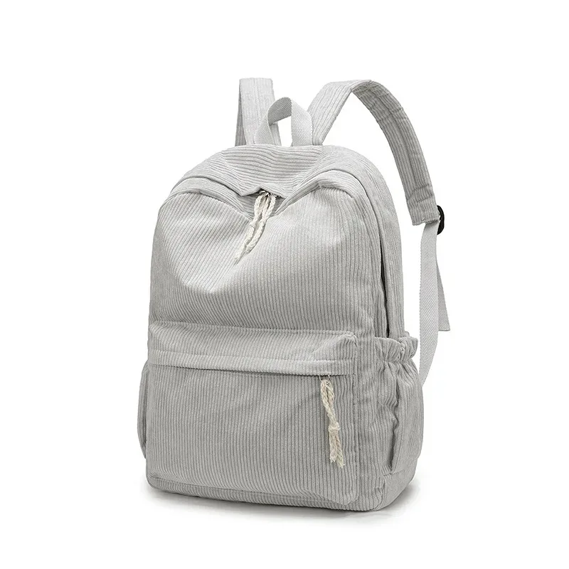 sac dos velours cotelé rayures verticales bandoulière arquée poche limon grande capacité voyage décontracté unisexe polyester doublure