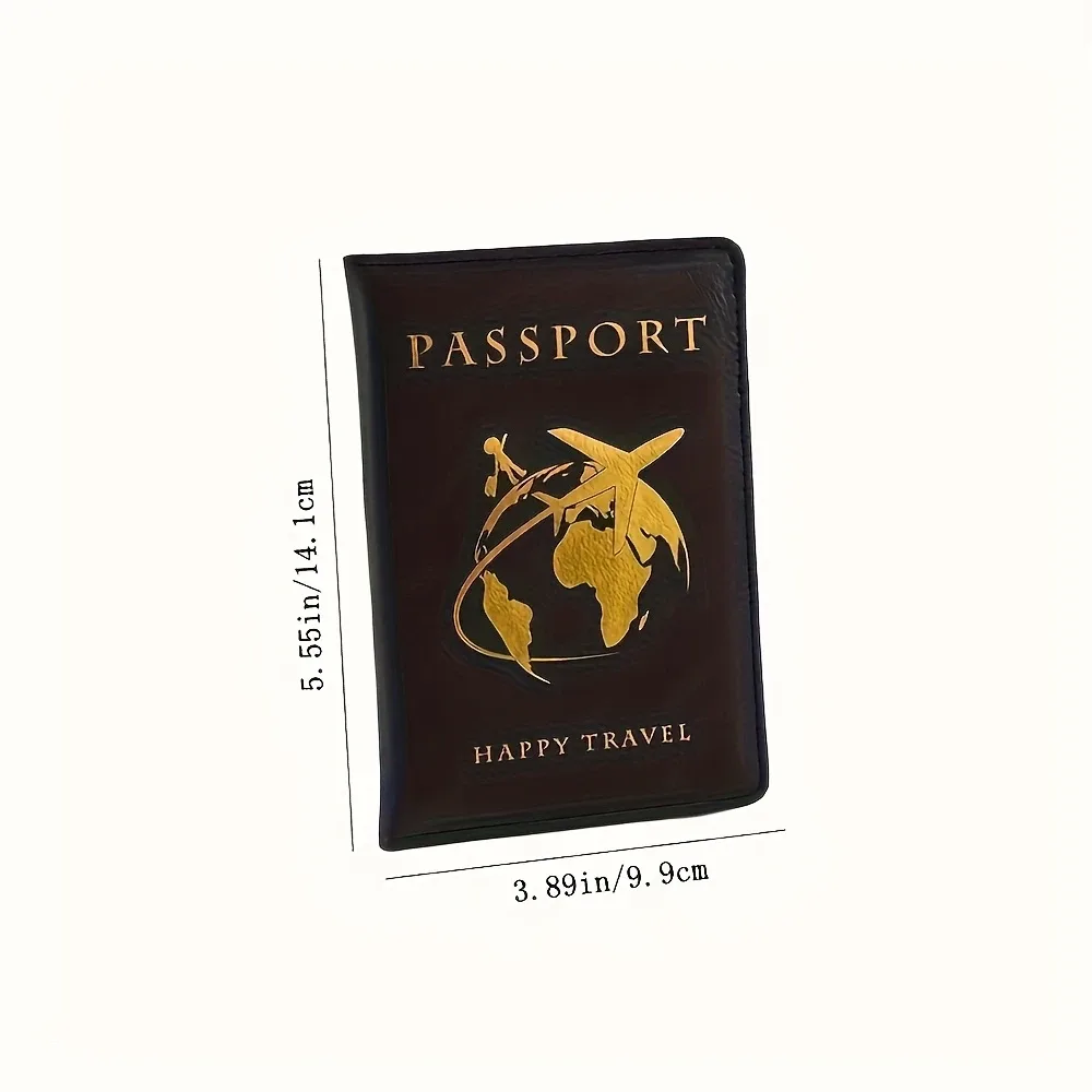 1 porte-passeport haut de gamme – portefeuille de voyage compact et pliable avec motif carte du monde pour carte de vaccination et carte d'identité