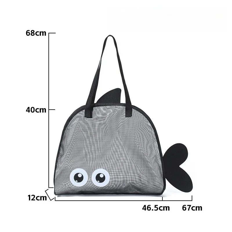 sac de plage en maille en forme de poisson pour enfants, sac de rangement léger pour jouets, sac à main portable pour enfants, organisateur d'été pour la plage et la piscine en extérieur