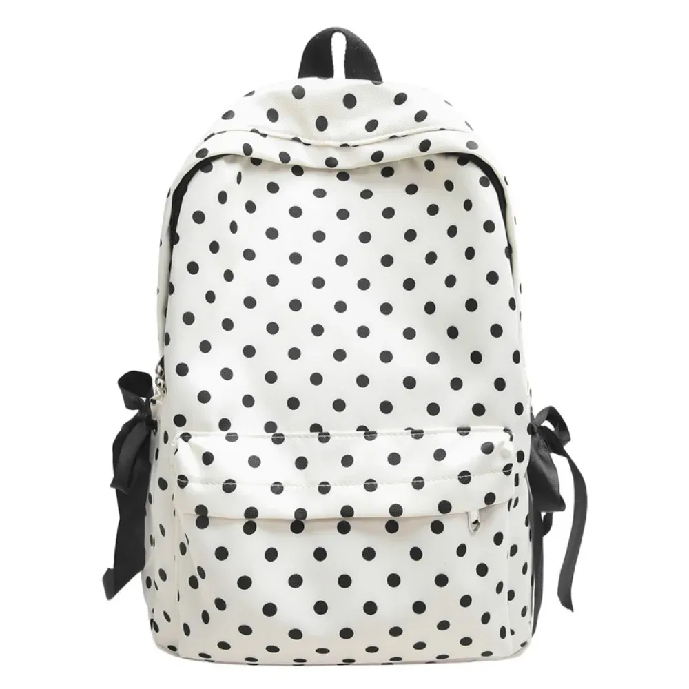 sac à dos y2k à pois avec nœud, design minimaliste, sac à dos léger et durable pour étudiants, idéal pour le quotidien