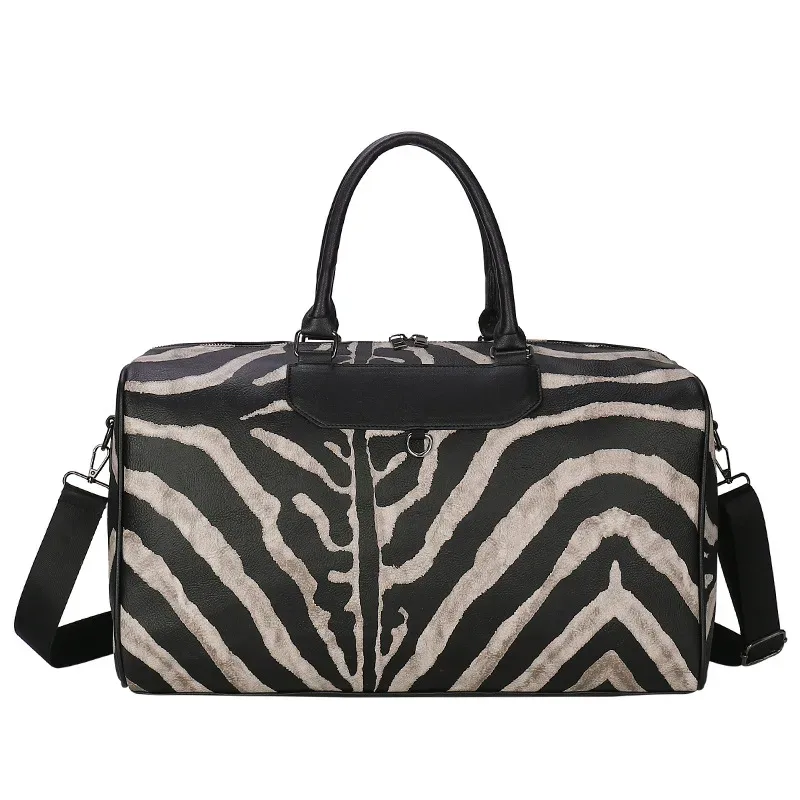 sac de voyage de mode sacs à main pour femmes grande capacité en cuir imprimé à rayures sac de sport grand fourre-tout week-end sac de sport de nuit pour les femmes