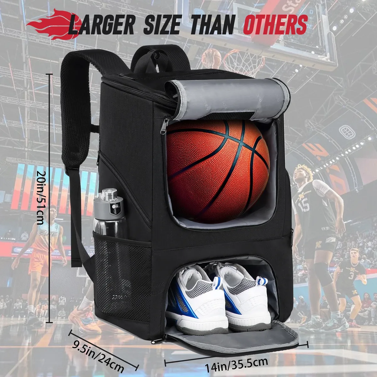 sac à dos de football pour hommes, sac à dos de basket-ball, sacs de rangement de football en plein air, sac à dos de sport d'entraînement avec compartiment à chaussures