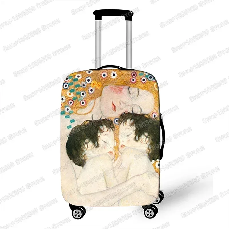 gustability-juste de valise de voyage pour femme, peinture à l'huile klimt, van gogh, nuit étoilée, housses avec housse anti-poussière élastique