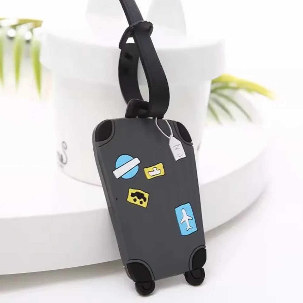 étiquettes de bagages en caoutchouc souple, étiquettes de valise, étiquettes d'identification de bagages de voyage, étiquettes anti-perte s004023, 5 pièces