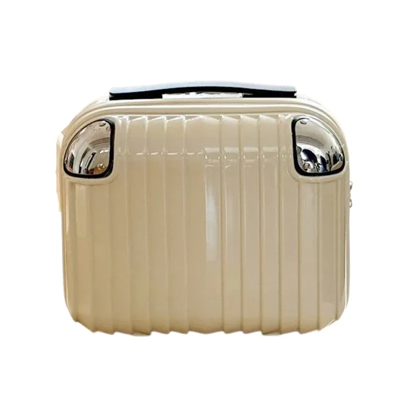 bagage à main léger de 14 pouces pour femmes, petite valise de cabine avec large poignée télescopique et organisateur de cosmétiques