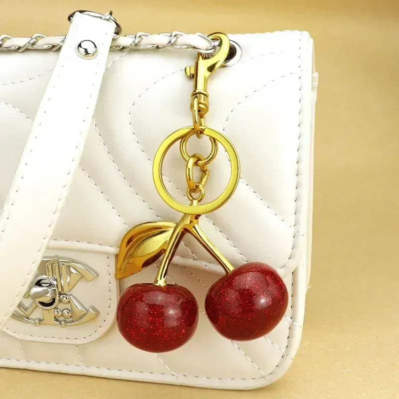 pendentifs en cristal cerise, adaptés aux sacs coach, aux sacs à main pour femmes, aux sacs à bandoulière et aux accessoires de porte-clés