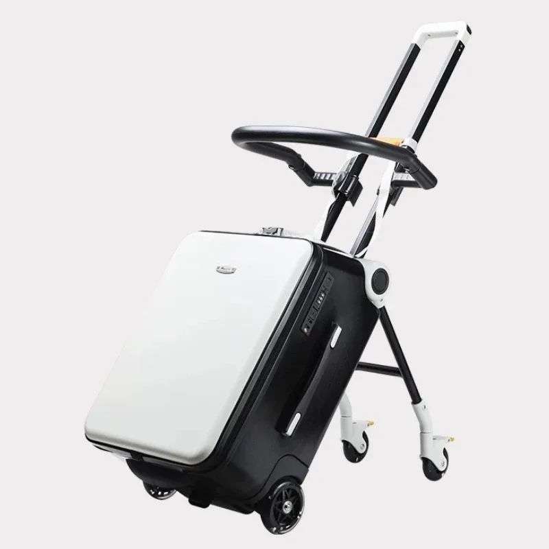 valise avec siège pour enfant, poussette de voyage 2 en 1, bagage à roulettes multifonctionnel, valise à roulettes de 20 pouces pour enfant