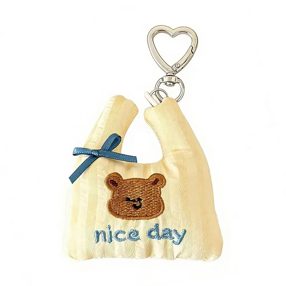 mini sac de shopping en peluche, pendentif en tissu doux, porte-clés avec ruban pour sac à main, sac à dos, téléphone, cadeau, prêt à l'emploi