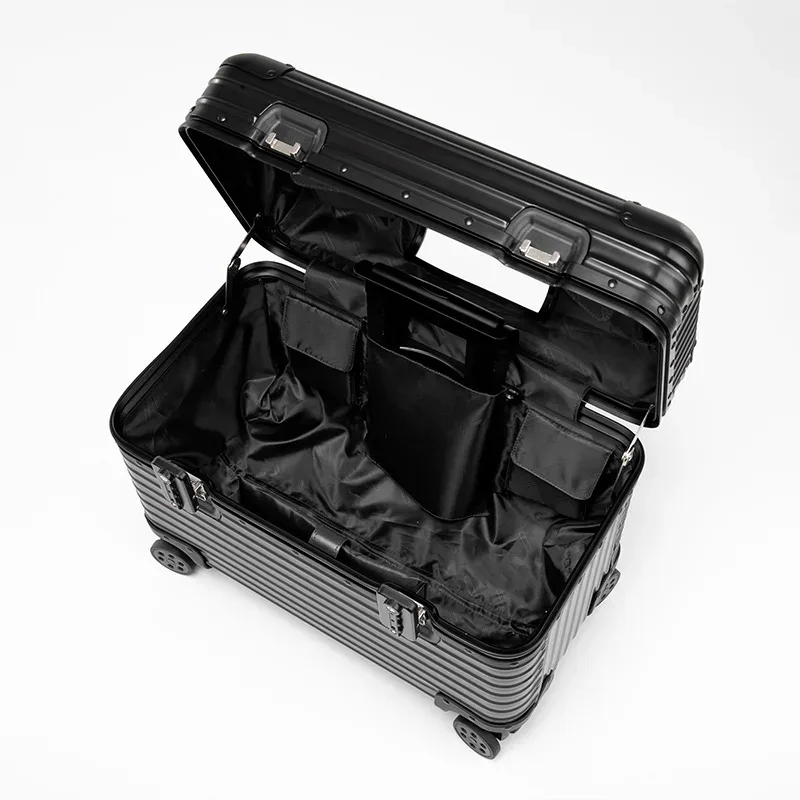 valise cabine de voyage petite bagage en métal 100% aluminium valises à roulettes de voyage boîte pour appareil photo boîtier de chariot 18/20/22 pouces