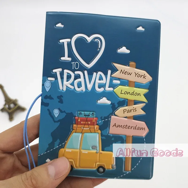 porte-passeport en pu à motif mignon, protège-passeport de voyage, étui de protection pour passeport, porte-cartes d'identité et de crédit, accessoires de voyage