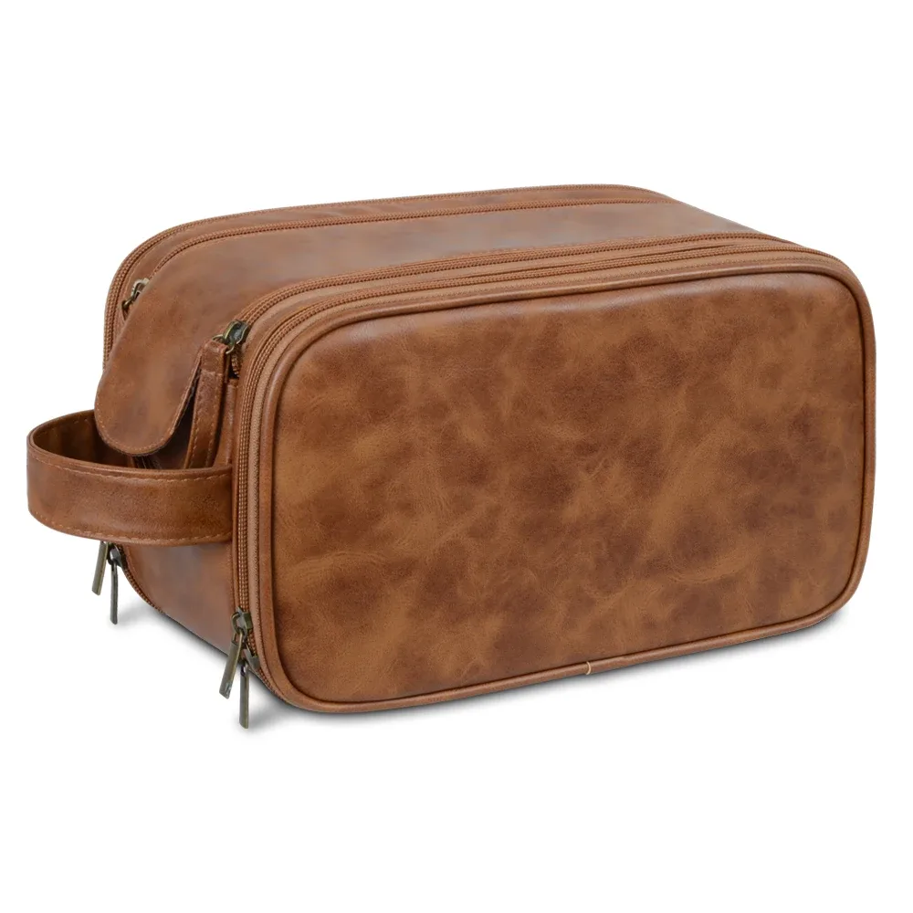 trousse de toilette portable en cuir pour hommes et femmes, logo personnalisé, kit dopp de voyage, trousse de maquillage d'hygiène suspendue pour hommes et femmes
