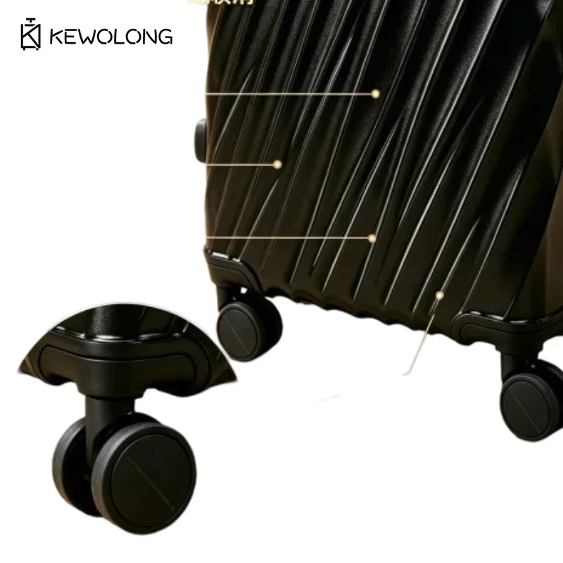 valise rigide à texture spirale, serrure tsa, bagage extensible avec roues silencieuses, trolley de voyage léger de 20/24 pouces