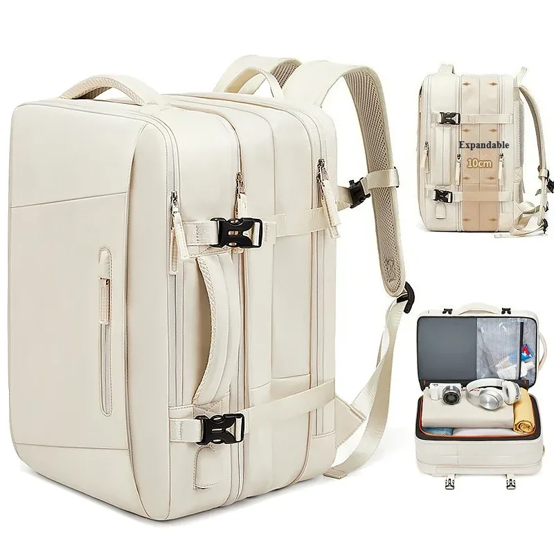 sac à dos de voyage décontracté pour femme, avec compartiment humide/sec, grande capacité, extensible, pour ordinateur portable, avec port usb