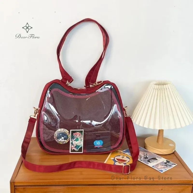 sac à bandoulière y2k sweet cute cat ita pour filles, sacs à bandoulière populaires, uniforme jk initié, affichage transparent, sacs à main pour étudiants, nouveau