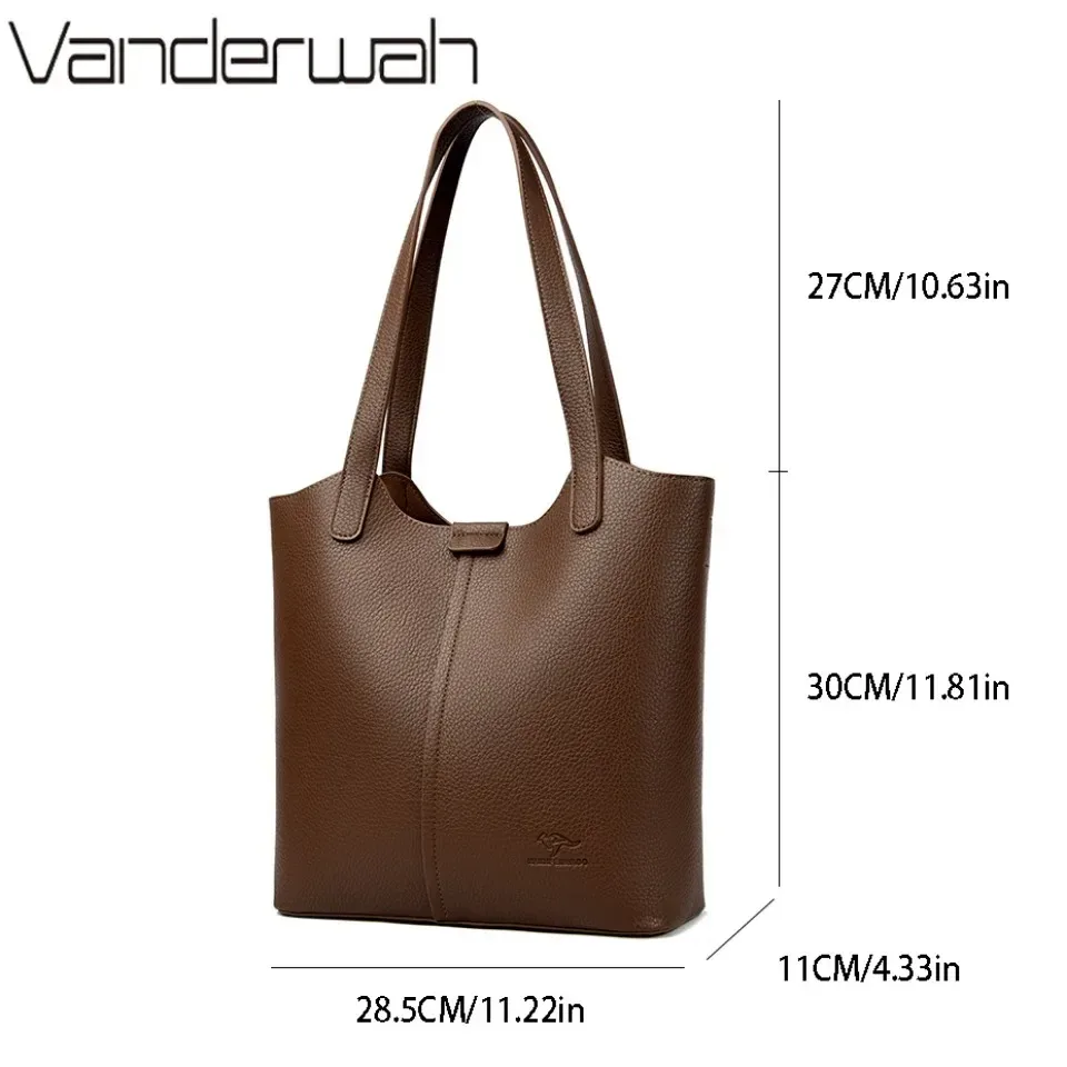 véritable marque haut de gamme en cuir pu souple sac à bandoulière pour femmes sac fourre-tout décontracté femme sac à main conception simple sac à main sac de transport