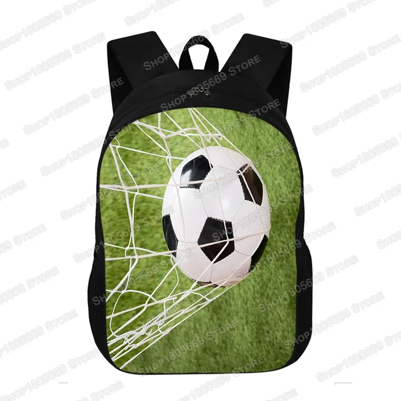 sac à dos imprimé football pour jeunes, cartable d'école, grande capacité, sacs de rangement, sac d'ordinateur, cadeau pour enfants, garçons et bol