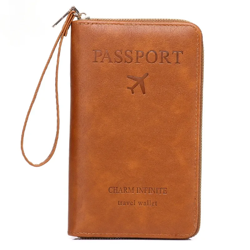 Mode multi-fonction voyage RFID porte-passeport housse femmes hommes PU cuir Doccument paquet billet sacs de protection