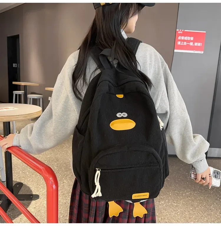 nouveau dessin animé canard sac à dos concepteur mignon sac de voyage femme étudiant polyvalent édition coréenne filles sacs d'école sacs à dos