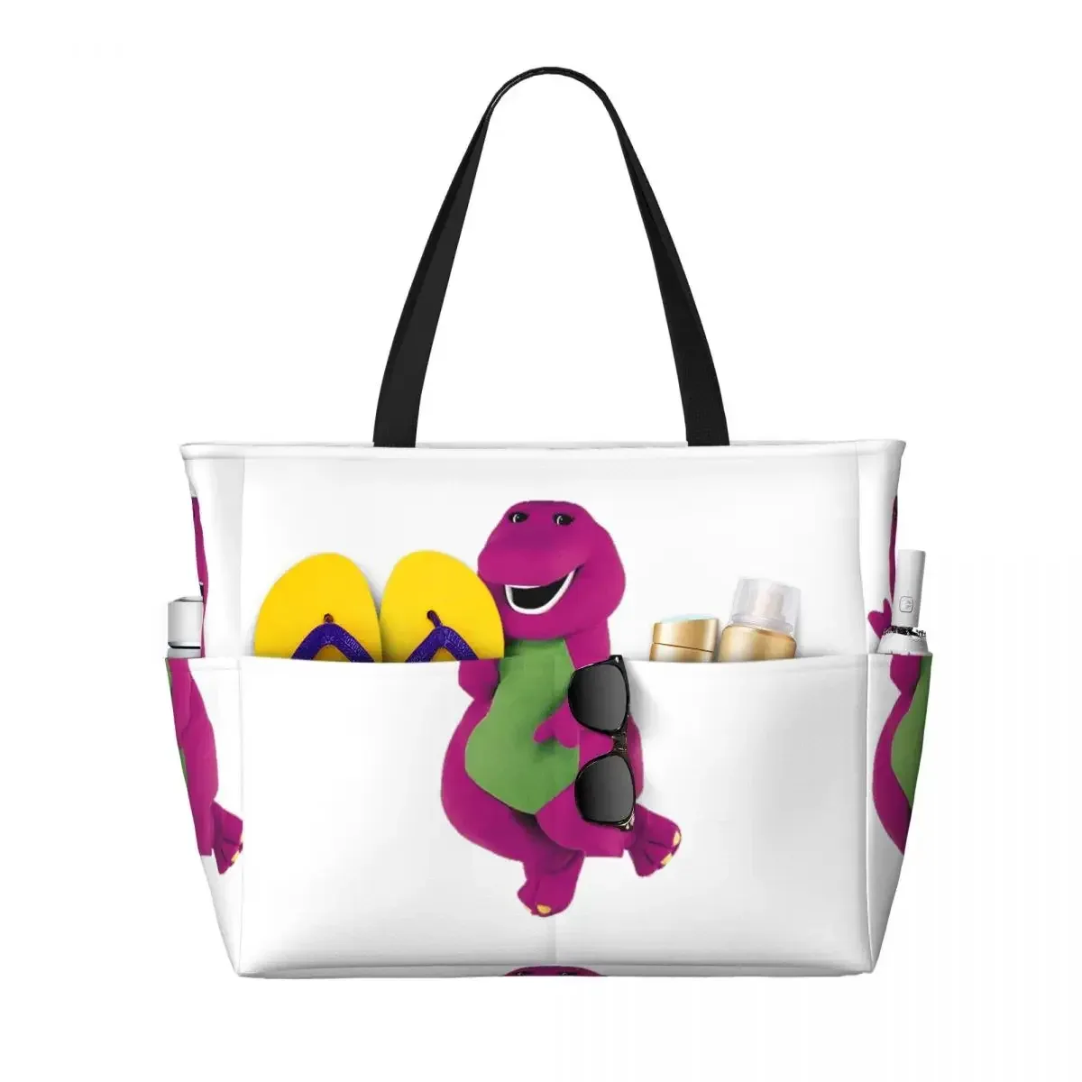sac voyage polyester motifs personnages animés sacoche noire poches latérales grande poche avant usage voyage sport plage yoga