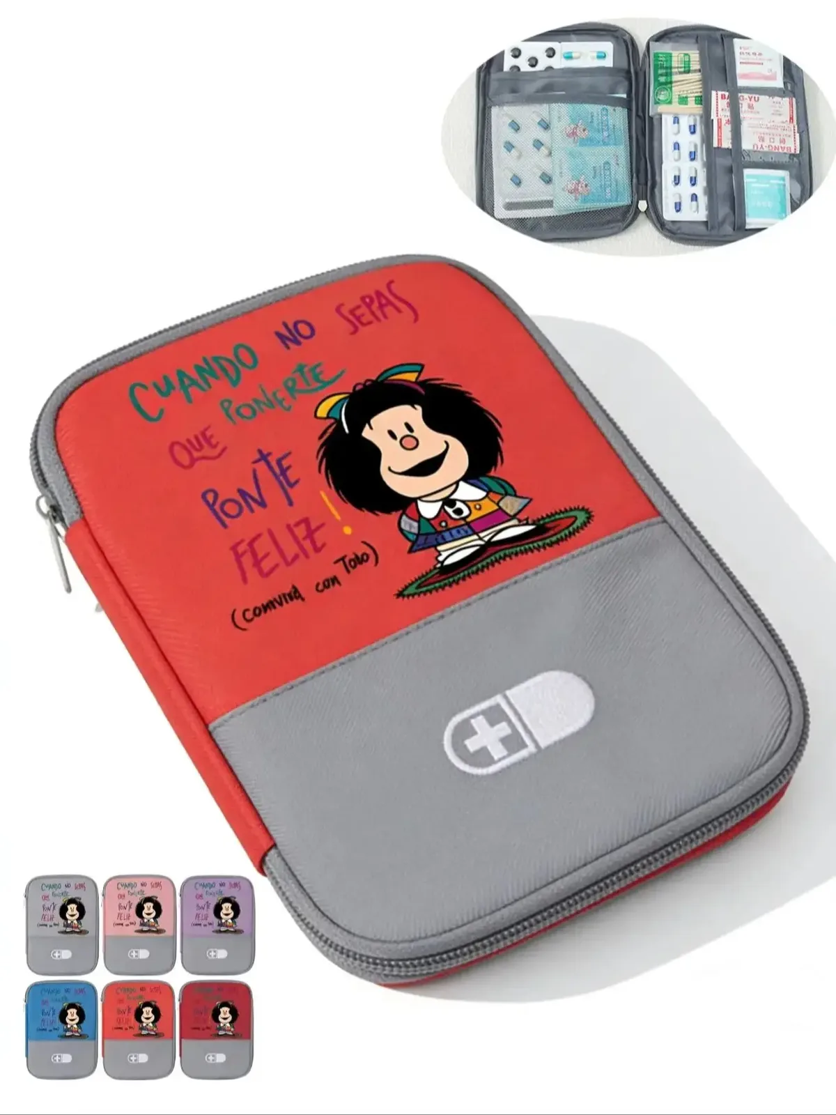 Pochette de premiers secours portable |   Sac de trousse d'urgence de grande capacité avec emblème croisé, organisateur de stockage de médicaments Durable et adapté aux voyages