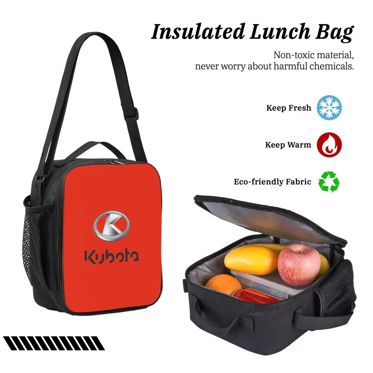 kubota tracteur sac à dos étudiant garçons filles bookbag sac d'école ordinateur sacs à bandoulière 3ps sac à déjeuner isolé trousse à crayons