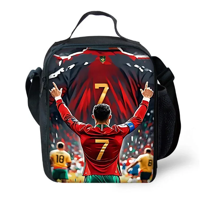 sac à dos d'école pour enfants football star avec sacs à déjeuner r-ronaldos, trousses à crayons, sacs d'école c-cr7 pour garçons et filles, meilleur cadeau