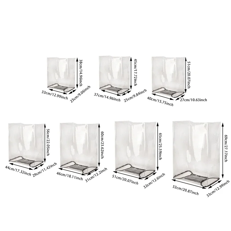housse de protection pour bagages à roulettes, imperméable, entièrement transparente, épaisse, en pvc
